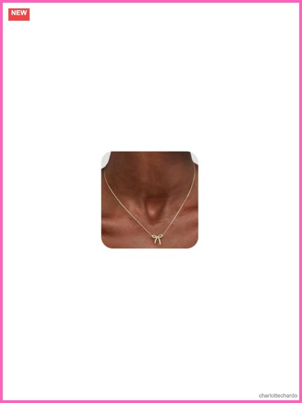 14K Gold Plated Sterling Silver Bow Pendant Necklace Adjustable Choker